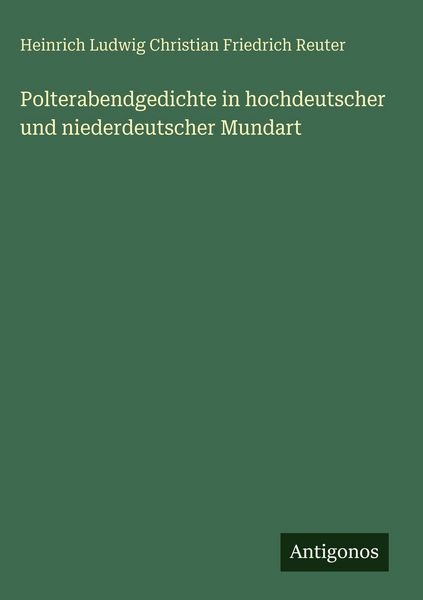 Produktbild: Polterabendgedichte in hochdeutscher und niederdeutscher Mundart