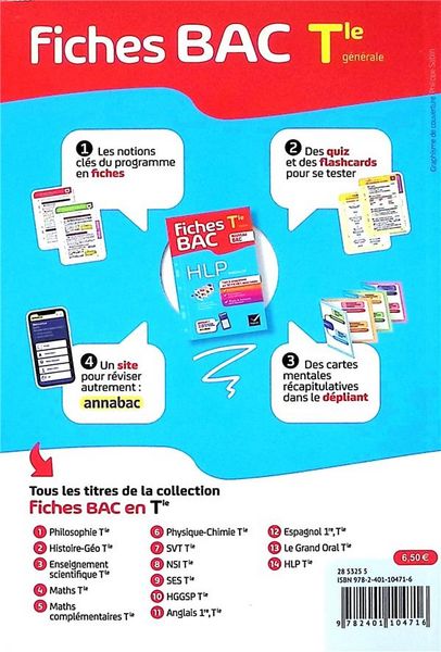 Produktbild: Fiches bac hlp tle specialite bac