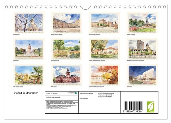 Produktbild: Vielfalt in Mannheim (Wandkalender 2027 DIN A4 quer), CALVENDO Monatskalender