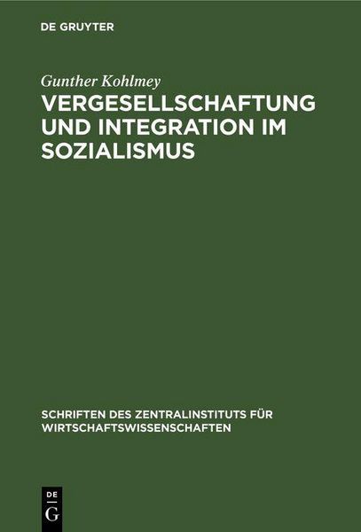 Produktbild: Vergesellschaftung und Integration im Sozialismus