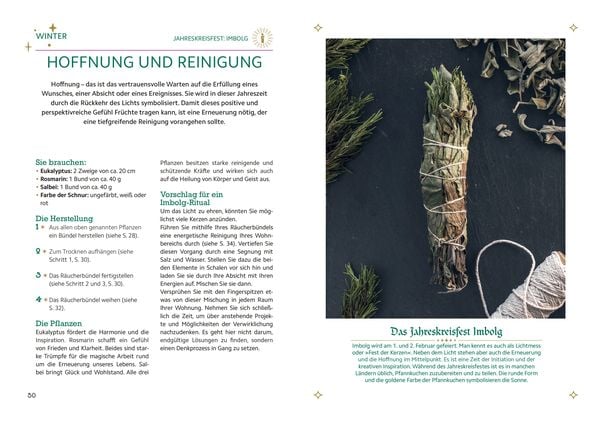 Magische Rituale mit Räucherbündeln. Pflanzen durchs Jahr sammeln, trocknen, binden, weihen, räuchern