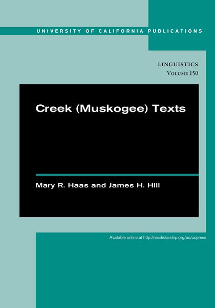 Produktbild: Creek (Muskogee) Texts