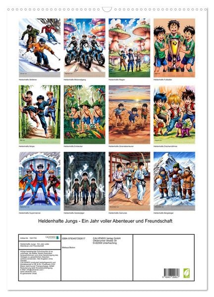 Produktbild: Heldenhafte Jungs - Ein Jahr voller Abenteuer und Freundschaft (Wandkalender 2026 DIN A2 hoch), CALVENDO Monatskalender