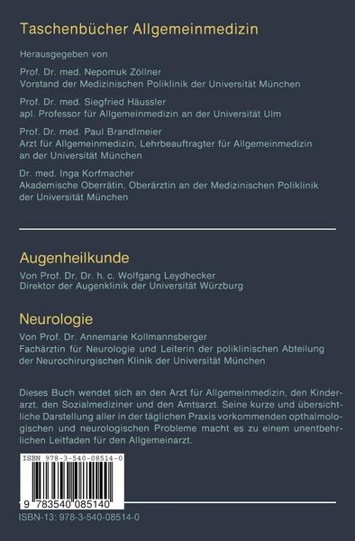Produktbild: Augenheilkunde Neurologie