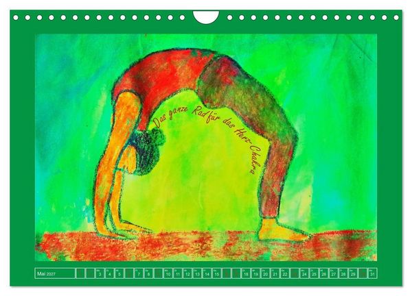 Produktbild: Farbige Yoga Kraftwelt - Yoga Asanas f&uuml;r die Chakren (Wandkalender 2027 DIN A4 quer), CALVENDO Monatskalender
