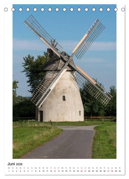 Produktbild: Historische Windm&uuml;hlen in Minden-L&uuml;bbecke (Tischkalender 2026 DIN A5 hoch), CALVENDO Monatskalender