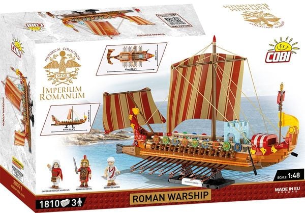Produktbild: COBI Imperium Romanum 20071 - Roman Warship, R&ouml;misches Kriegsschiff, Bausatz, 1810 Klemmbausteine/3 Figuren