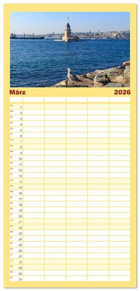 Produktbild: Familienplaner 2026 - Istanbul - Lebendige Metropole voller Geschichte und Pracht mit 5 Spalten (Wandkalender, 21 x 45 cm) CALVENDO