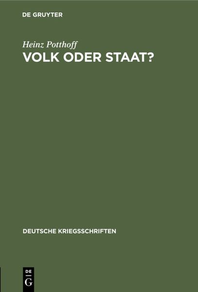 Produktbild: Volk oder Staat?