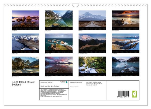 Produktbild: South Island of New Zealand (Wall Calendar 2026 DIN A3 landscape), CALVENDO 12 Month Wall Calendar