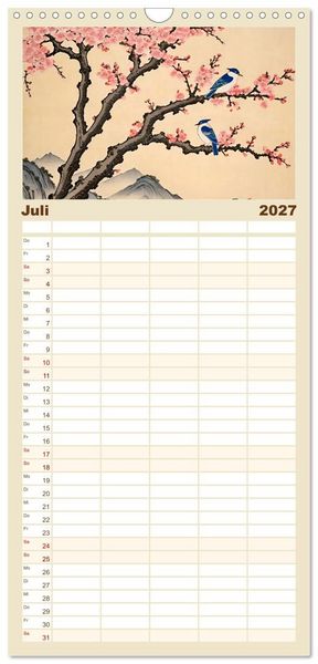 Produktbild: Familienplaner 2027 - Hanami in Japan mit 5 Spalten (Wandkalender, 21 x 45 cm) CALVENDO