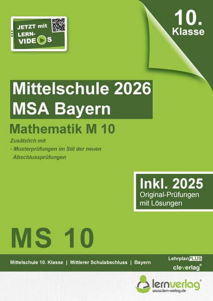 Produktbild: Original-Pr&uuml;fungen Mittlerer Schulabschluss Mittelschule Bayern 2026 M10 Mathematik