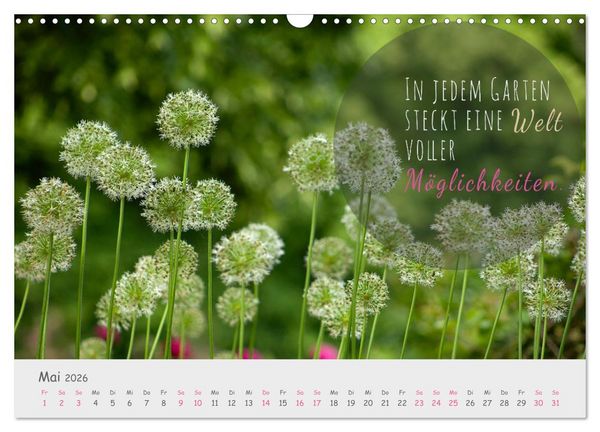 Produktbild: Sanfte Bl&uuml;ten &ndash; leise Worte (Wandkalender 2026 DIN A3 quer), CALVENDO Monatskalender