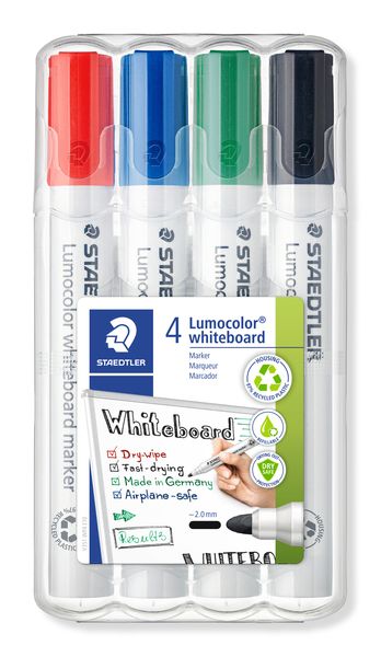 STAEDTLER Whiteboard-Marker Lumocolor 351 Rundspitze, 4er Set