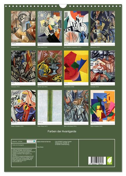 Produktbild: Farben der Avantgarde (Wandkalender 2026 DIN A3 hoch), CALVENDO Monatskalender