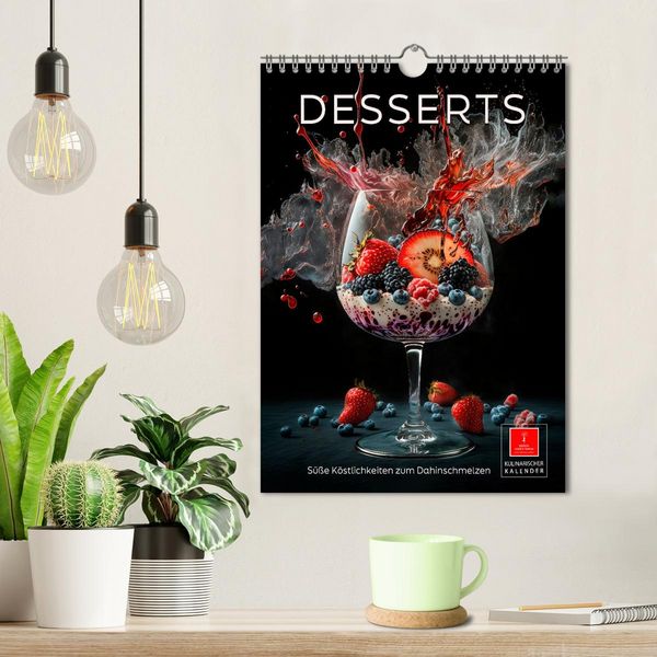Produktbild: Desserts - S&uuml;&szlig;e K&ouml;stlichkeiten zum Dahinschmelzen (Wandkalender 2026 DIN A4 hoch), CALVENDO Monatskalender