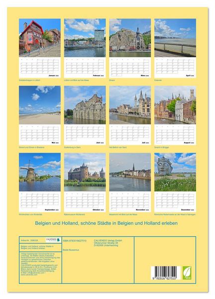 Produktbild: Belgien und Holland, sch&ouml;ne St&auml;dte in Belgien und Holland erleben (Wandkalender 2026 DIN A3 hoch), CALVENDO Monatskalender