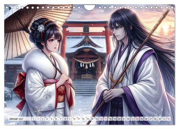 Produktbild: Meiji Mondkalender (Wandkalender 2027 DIN A4 quer), CALVENDO Monatskalender