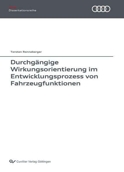 Produktbild: Durchg&auml;ngige Wirkungsorientierung im Entwicklungsprozess von Fahrzeugfunktionen