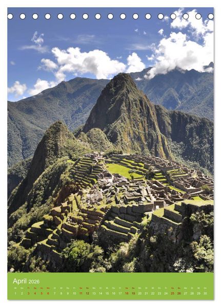 Produktbild: Erlebe mit mir Machu Picchu (Tischkalender 2026 DIN A5 hoch), CALVENDO Monatskalender