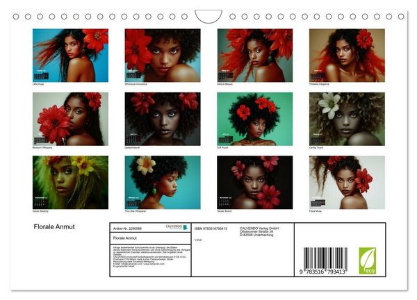 Produktbild: Florale Anmut (Wandkalender 2027 DIN A4 quer), CALVENDO Monatskalender