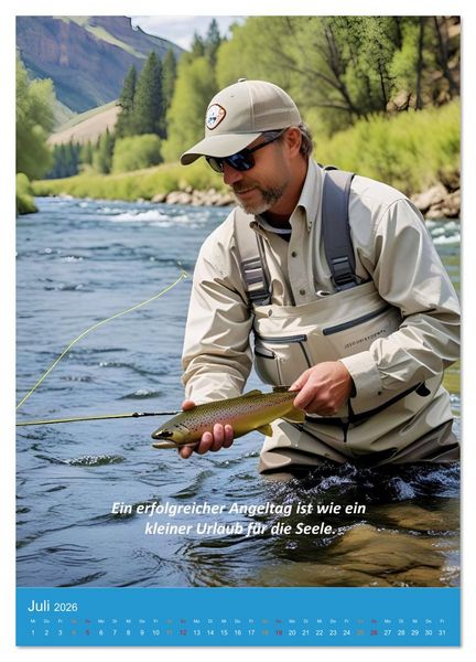 Produktbild: Fliegenfischen am Fluss (Wandkalender 2026 DIN A4 hoch), CALVENDO Monatskalender