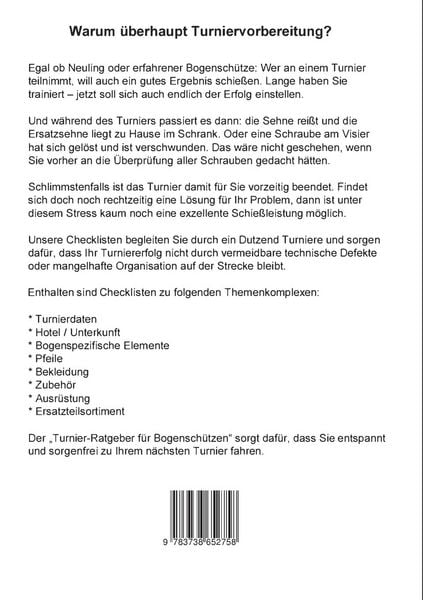Produktbild: Turnier-Ratgeber f&uuml;r Bogensch&uuml;tzen