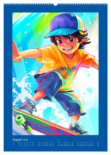 Produktbild: Anime Kids. Outdoor Kinderspa&szlig; und Sport (hochwertiger Premium Wandkalender 2026 DIN A2 hoch), Kunstdruck in Hochglanz