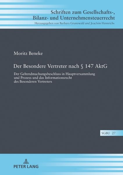 Produktbild: Der Besondere Vertreter nach &sect; 147 AktG