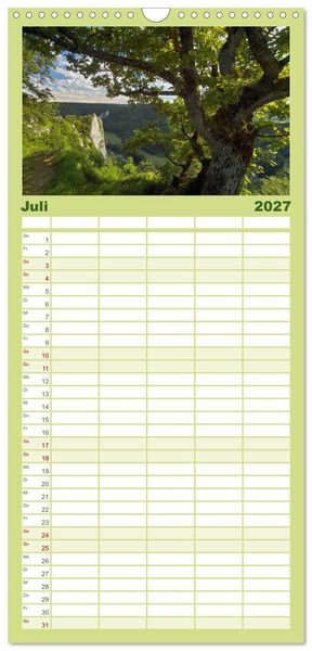 Produktbild: Familienplaner 2027 - Gro&szlig;e Landschaft Obere Donau mit 5 Spalten (Wandkalender, 21 x 45 cm) CALVENDO