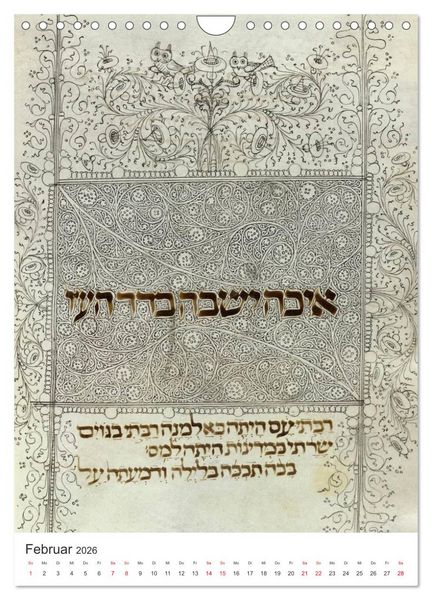Produktbild: Hebr&auml;ische Illuminationen und Manuskripte (Wandkalender 2026 DIN A4 hoch), CALVENDO Monatskalender