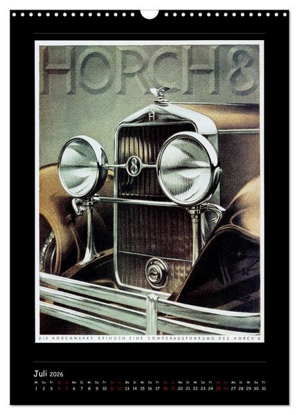 Produktbild: Historische Automobilplakate (Wandkalender 2026 DIN A3 hoch), CALVENDO Monatskalender