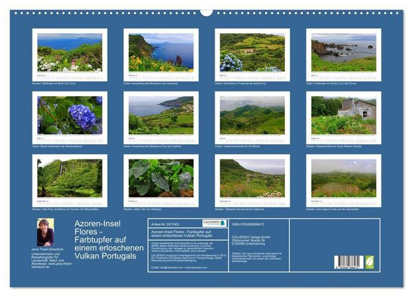 Produktbild: Azoren-Insel Flores - Farbtupfer auf einem erloschenen Vulkan Portugals (Wandkalender 2027 DIN A2 quer), CALVENDO Monatskalender