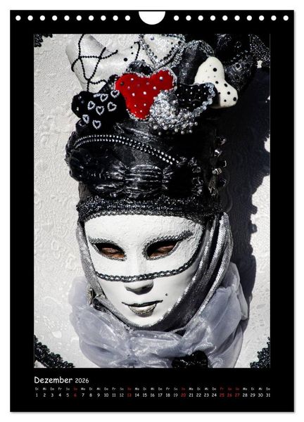 Produktbild: Venezianische Masken HALLia VENEZia Schw&auml;bisch Hall (Wandkalender 2026 DIN A4 hoch), CALVENDO Monatskalender
