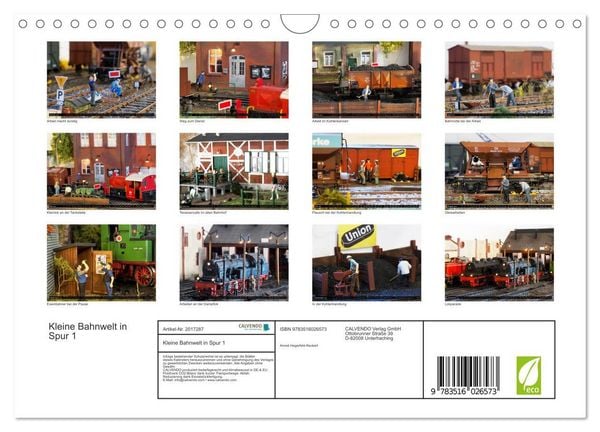Produktbild: Kleine Bahnwelt in Spur 1 (Wandkalender 2026 DIN A4 quer), CALVENDO Monatskalender