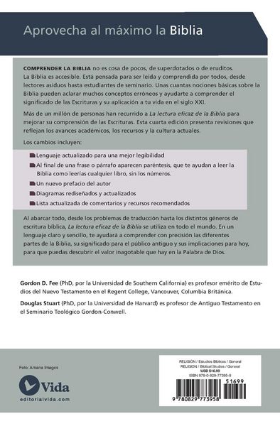 Produktbild: La Lectura Eficaz de la Biblia, Cuarta Edici&oacute;n