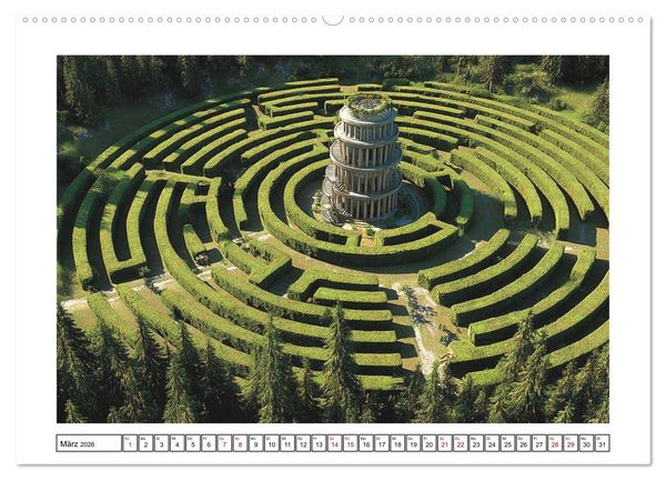 Produktbild: Im Bann der Labyrinthe - Die Kunst sich zu verlieren (hochwertiger Premium Wandkalender 2026 DIN A2 quer), Kunstdruck in Hochglanz