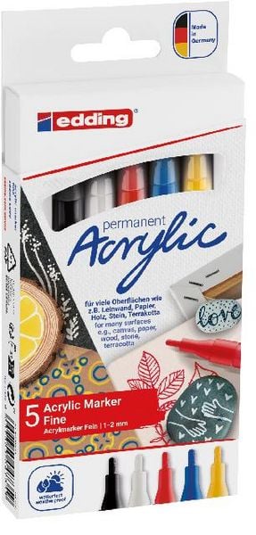 Produktbild: edding 5300 Acrylmarker fein 5er-Set basic