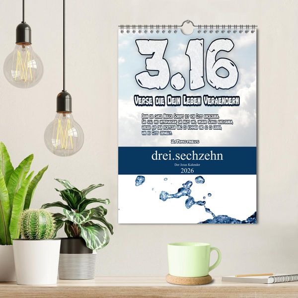 Produktbild: drei.sechzehn - Der Jesus Kalender (Wandkalender 2026 DIN A4 hoch), CALVENDO Monatskalender