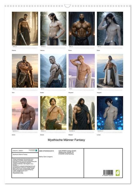 Produktbild: Mysthische M&auml;nner Fantasy (Wandkalender 2027 DIN A2 hoch), CALVENDO Monatskalender