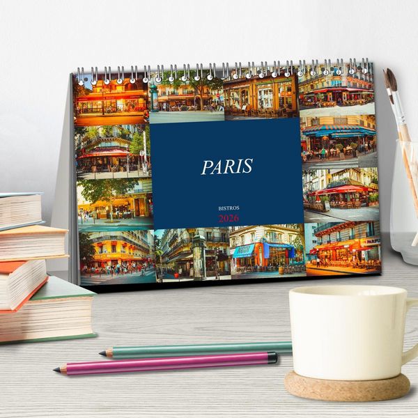 Produktbild: Paris Bistros (Tischkalender 2026 DIN A5 quer), CALVENDO Monatskalender