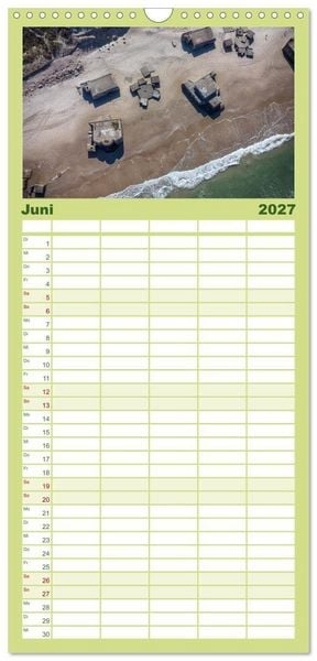 Produktbild: Familienplaner 2027 - D&auml;nemark - Mit dem Wohnmobil durch J&uuml;tland mit 5 Spalten (Wandkalender, 21 x 45 cm) CALVENDO