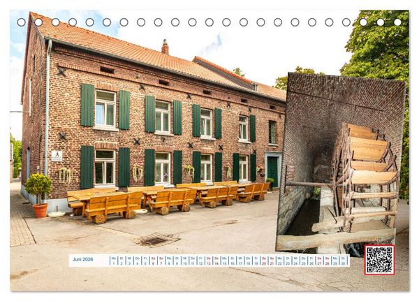 Produktbild: Wasserm&uuml;hlen Panorama Niederrhein Br&uuml;ggen-Wegberg (Tischkalender 2026 DIN A5 quer), CALVENDO Monatskalender