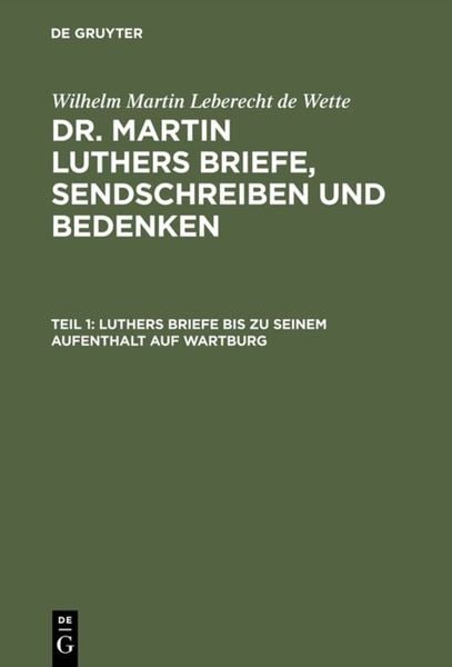 Produktbild: Luthers Briefe bis zu seinem Aufenthalt auf Wartburg