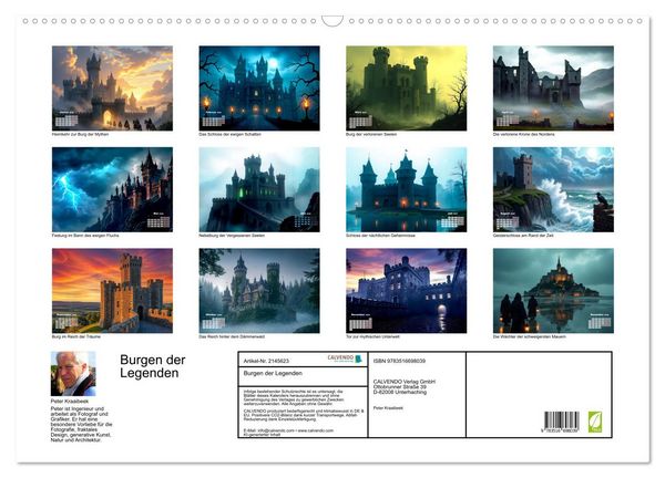 Produktbild: Burgen der Legenden (Wandkalender 2026 DIN A2 quer), CALVENDO Monatskalender