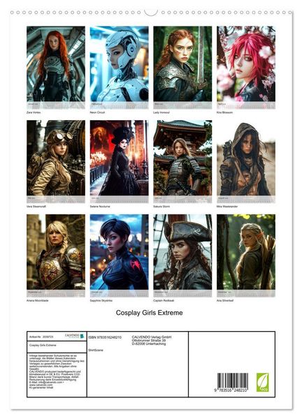 Produktbild: Cosplay Girls Extreme (hochwertiger Premium Wandkalender 2026 DIN A2 hoch), Kunstdruck in Hochglanz
