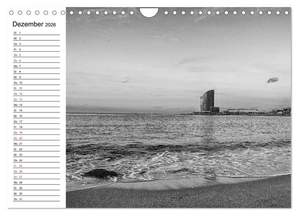 Produktbild: Barcelona Schwarz / Wei&szlig; Impressionen (Wandkalender 2026 DIN A4 quer), CALVENDO Monatskalender