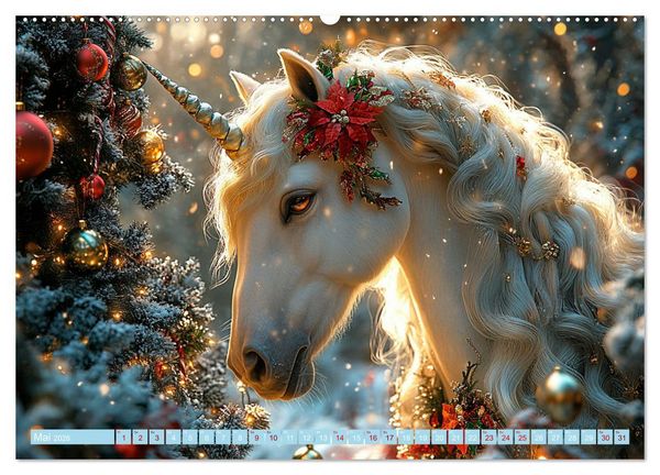 Produktbild: Zwischen Glitzer und Fantasie-Einh&ouml;rner durchs Jahr (hochwertiger Premium Wandkalender 2026 DIN A2 quer), Kunstdruck in Hochglanz