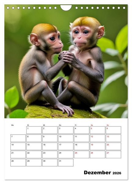 Produktbild: Mit Tieren hinein in das neue Jahr (Wandkalender 2026 DIN A4 hoch), CALVENDO Monatskalender
