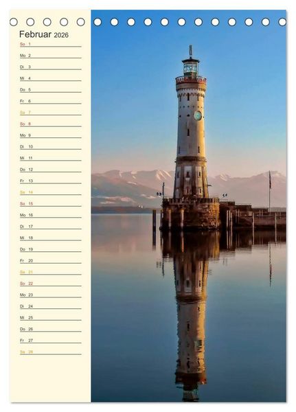 Produktbild: Deutsche Leuchtt&uuml;rme - maritimer Geburtstagsplaner (Tischkalender 2026 DIN A5 hoch), CALVENDO Monatskalender